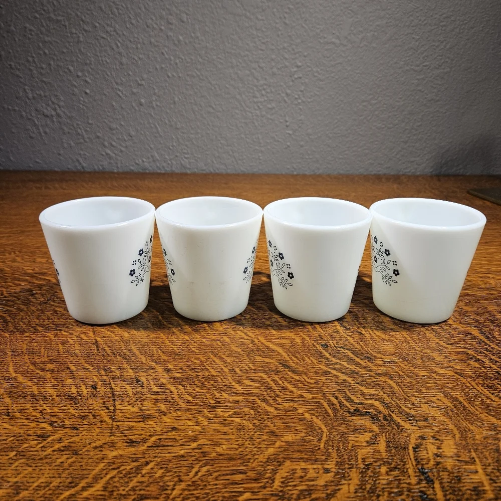 Pyrex Summer Impressions Blueberry Mugs Set Of 4 Vintage
